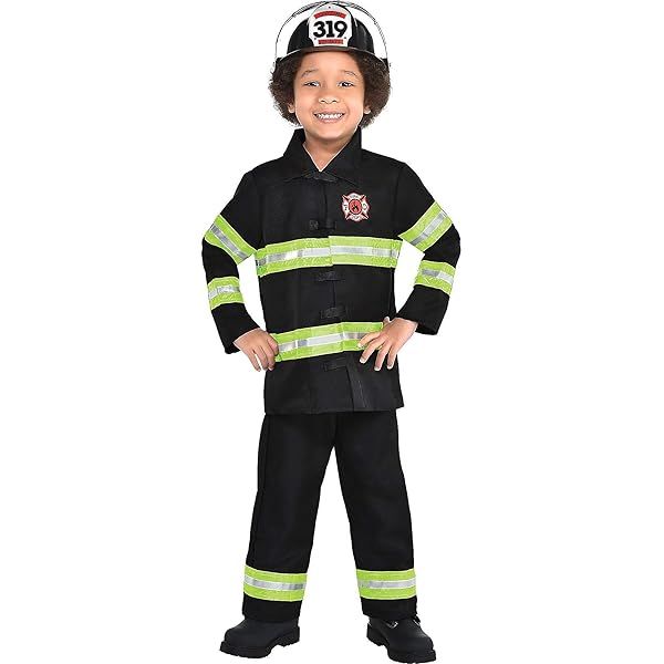 Firefighter Hero Kids Costume for Toddlers Age 3-4 Ideal for Pretend Play and Parties