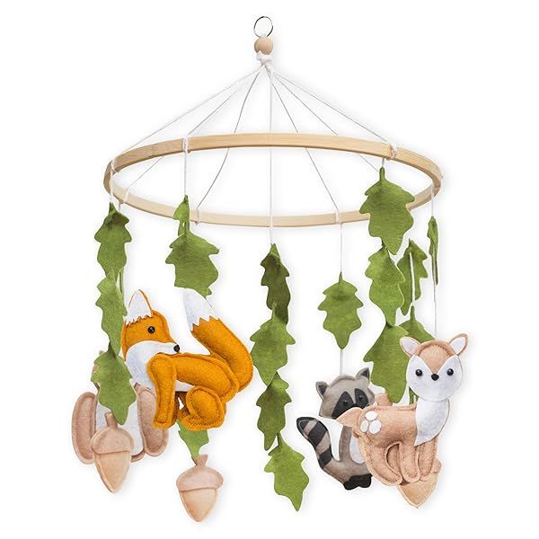 First Landings Woodland Baby Mobile for Crib | Gender Neutral Nursery Decor & Forest Animal Theme