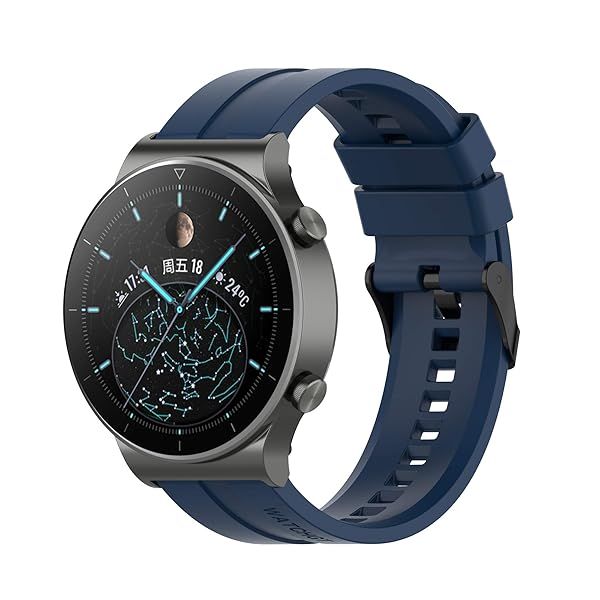 FitTurn Silicone Band for Huawei Watch 4 Pro GT 5 4 3 2 Pro GT 2e GT Active 46mm Replacement Strap Accessory DBlue