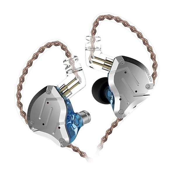 KZ ZS10 PRO High Fidelity Noise-Isolating Earbuds with Detachable Cable 2Pin 0.75mm Blue for Superior Sound Quality