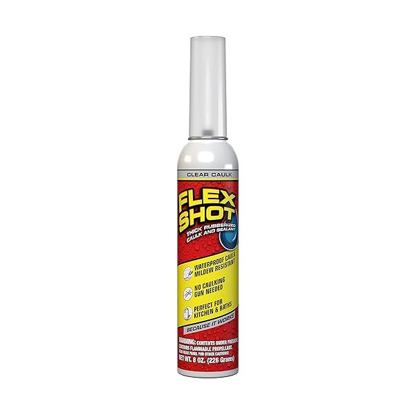 Flex Shot Clear Rubber Adhesive Sealant Caulk 8-oz - Ultimate Waterproof Solution