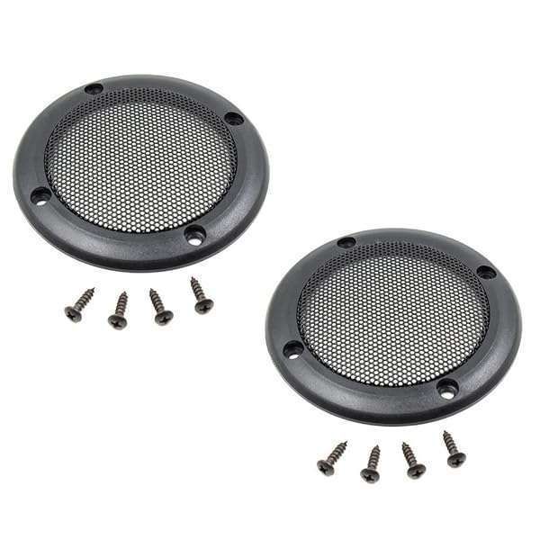 Floratek 2PCS 3.5 Inch Car Speaker Grill Covers - Black Metal Mesh Protector with 8 Screws