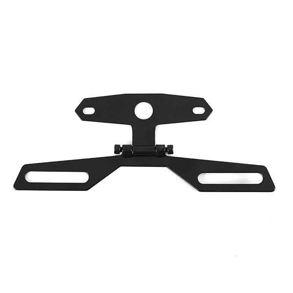 Adjustable Aluminum Alloy Folding License Plate Tail Light Holder for Motorcycle ATV Dirt Bike Black