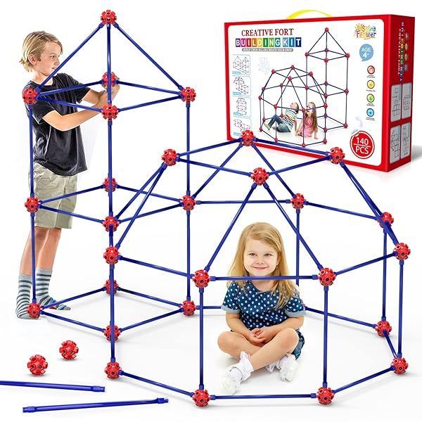 Ultimate 140-Pc Fort Building Kit for Kids - STEM Construction Toy for Ages 4-12 | Perfect Christmas & Birthday Gift!