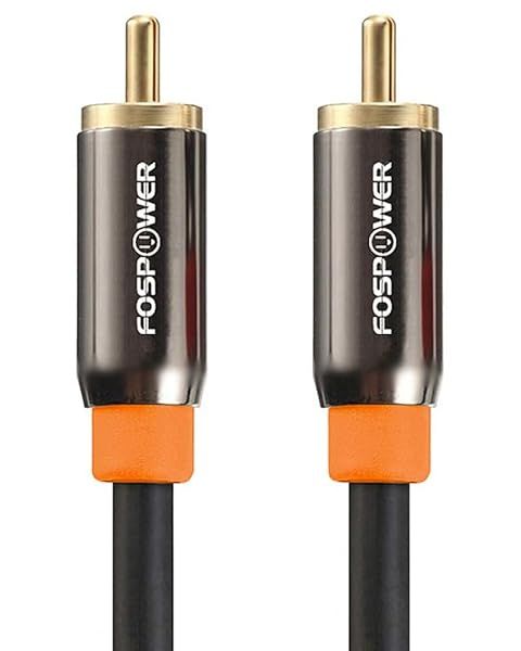 FosPower 6ft Digital Audio Coaxial Cable with 24K Gold Plated Connectors for Home Theater HDTV Subwoofer Hi-Fi Systems