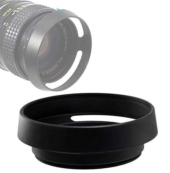 Fotasy 37mm Metal Curved Lens Hood - Vented Screw-in for Fuji, Leica, Panasonic, Olympus, Sony Cameras