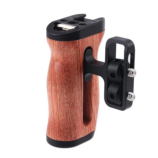 Foto4easy Universal Camera Wooden Side Handle Adjustable Grip for DSLR Cage with 1/4