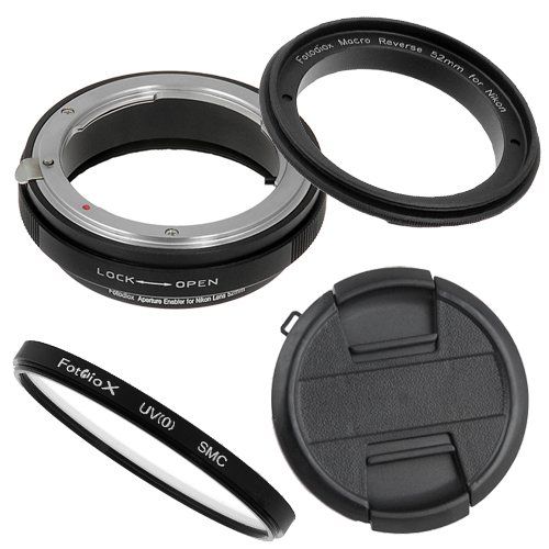 Fotodiox 52mm Macro Reverse Ring Filter Kit for Nikon F-Mount: UV Filter & Aperture Control Included