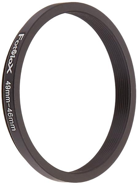 Fotodiox 49mm to 46mm Metal Step Down Ring - Anodized Black for Superior Durability