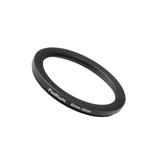Fotodiox 62mm to 52mm Metal Step Down Ring - Anodized Black for Superior Durability