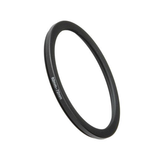 Fotodiox 82mm to 72mm Metal Step Down Ring - Anodized Black for Superior Durability