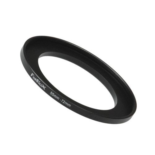 Fotodiox Metal Step Up Ring, Anodized Black Metal 55mm-72mm, 55-72 mm