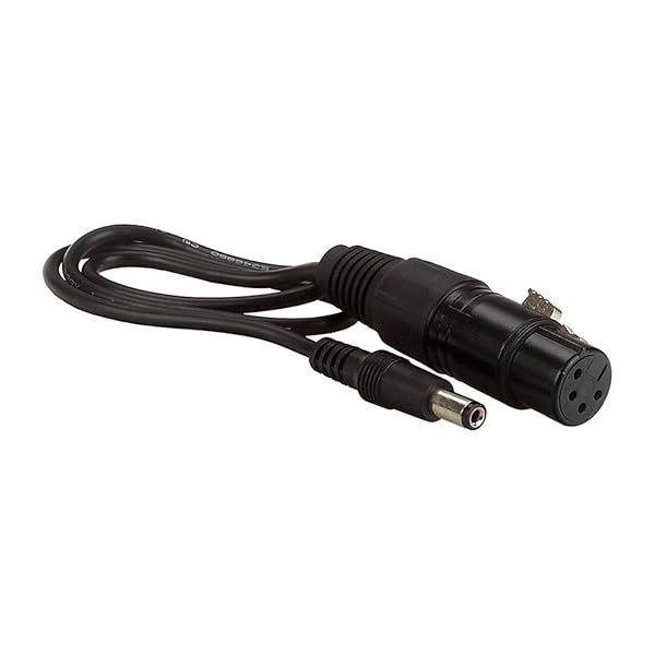 Fotodiox Power Adapter Cable 4 Pin XLR Female to 2.1mm Barrel DC 17 Inches for Reliable Power Connection