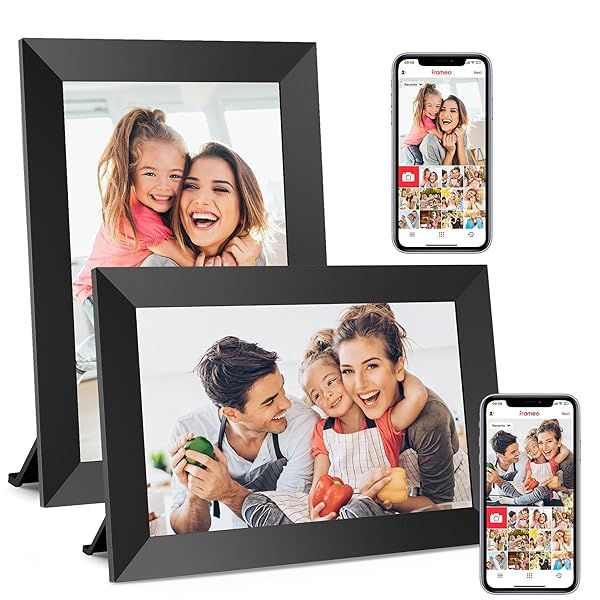 Frameo 10.1 Inch WiFi Digital Picture Frame 1280x800 HD Touch Screen 32GB Memory Auto-Rotate Wall Mountable Share Photos Videos 2 Pack