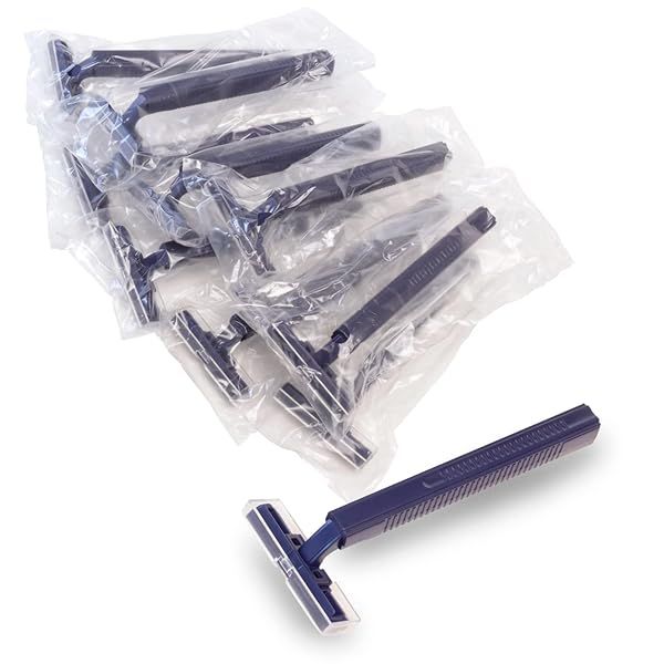 Freshscent 144 Pack Twin Blade Razors Individually Wrapped with Safety Cap Disposable Bulk Case Unisex