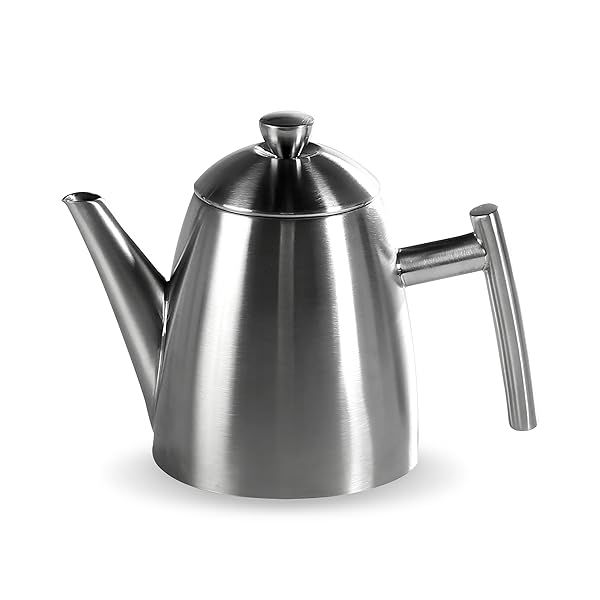Frieling 18/8 Stainless Steel Teapot with Infuser & Warmer - Perfect for Loose Tea, 34 Ounces