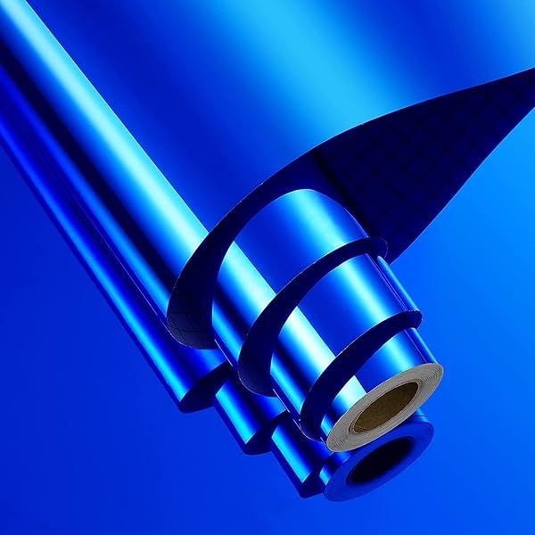 FunStick 12x276 Metallic Blue Permanent Adhesive Vinyl Roll for Cricut Crafts Signs and Wall Decor Removable Peel and Stick Sheets