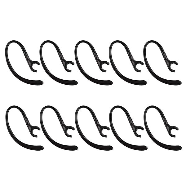 Futheda 10PCS Bluetooth Headset Earpiece Universal Receiver Clip 360 Degree Rotate Clamp Holder Earhooks Ear Loop Replacement (6mm - Black)