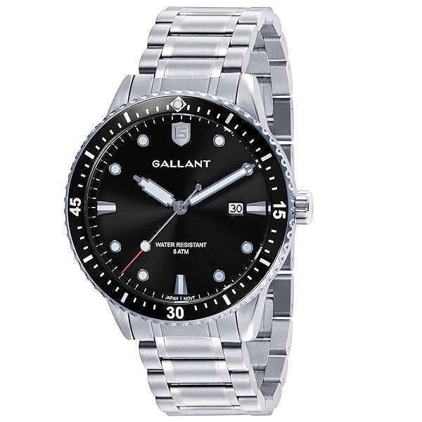 Buy G GALLANT Men's Quartz Analog Watch - Stylish Stainless Steel, 5ATM Waterproof, Perfect for Business & Casual Wear