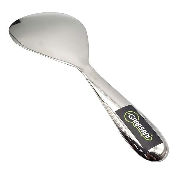 GARASANI Stainless Steel Rice Paddle Cooking Utensil 9.46 Inch Silver Kitchen Tool for Easy Serving and Cooking