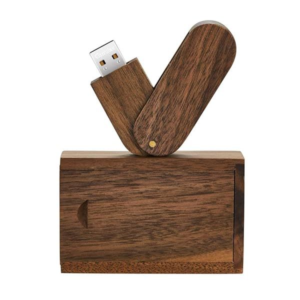 GARRULAX Wooden USB Flash Drive 32GB 16GB 8GB USB2.0 Memory Stick Walnut Wood Pendrive for Data Storage