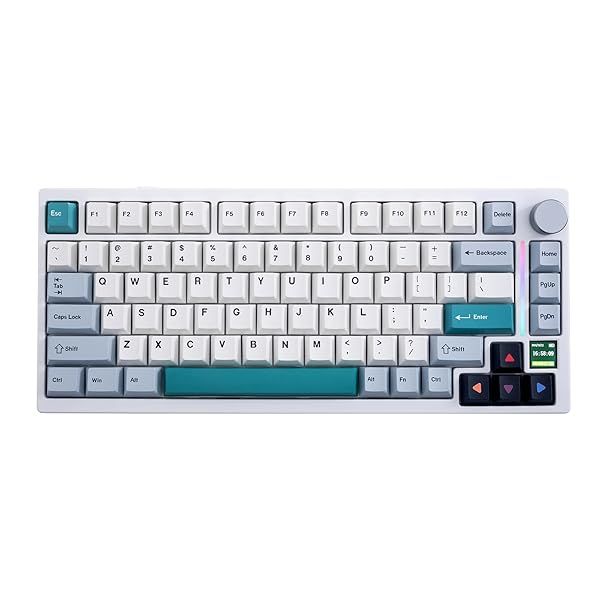 GK GAMAKAY TK75 V2 75% Silent Mechanical Keyboard with TFT Screen, Hot Swap RGB Bluetooth 5.0 2.4GHz Wireless USB-C Wired PBT Cherry Profile Keycaps