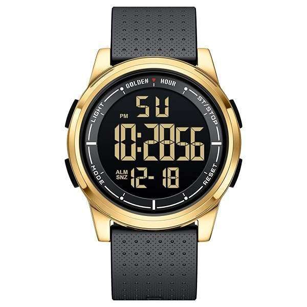 Shop GOLDEN HOUR Ultra-Thin Waterproof Digital Watches for Men & Women - Stylish Rubber Strap & Alloy Steel Case