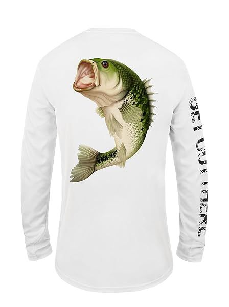 GOT Sports UPF 50 Fishing T Shirts for Men Women Long Sleeve UV Sun Protection Lightweight Bass Small