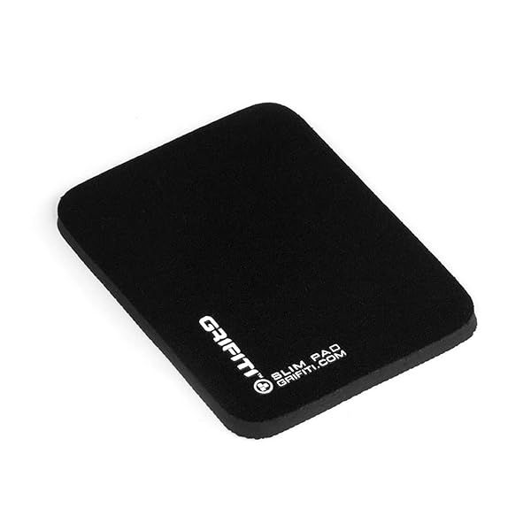 GRIFITI Small Slim Pad Ergonomic Wrist Rest for Computer Track Pad Trackball or Mouse Black Nylon Surface