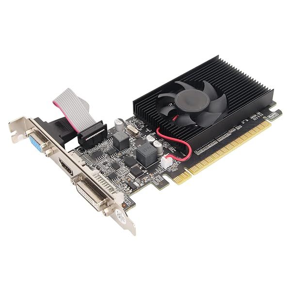 GT210 Graphics Card 1GB DDR3 64 Bit PCI Express X16 Single Fan Air Cooling VGA DVI HD Multimedia Interface Video Card