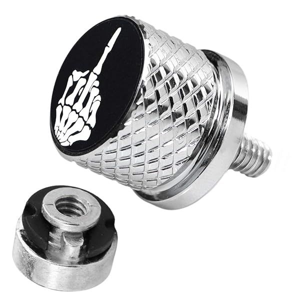 GUAIMI Fender Seat Bolt Screw Nut Kit 1/4-20 Thread for Harley Sportster Touring Softail Dyna CVO Electra Glide 1996-2020 Chrome Skull Design