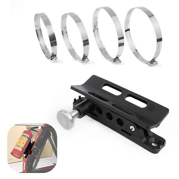 GUAIMI Adjustable Fire Extinguisher Mount Holder Bracket for Wrangler TJ JK JKU JL UTVs Polaris RZR Ranger Home Boat Silver