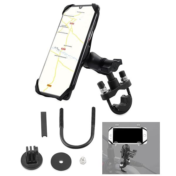 GUAIMI Universal Motorcycle Phone Mount for 7/8 to 1 1/8 Inch Handlebars Compatible with MT-07 FZ-07 XSR700 MT-09 and More