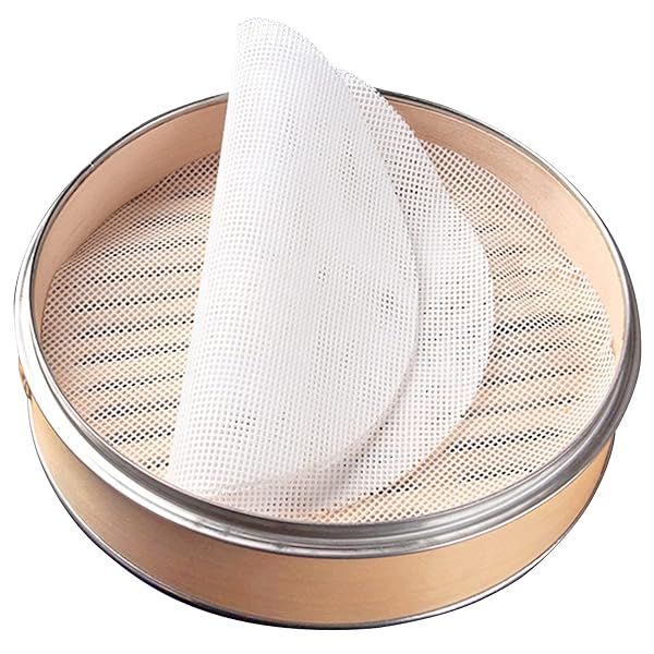 GUCUJI 4Pcs Non-Stick Silicone Steamer Liners - Perfect for Dumplings, Buns & Baking