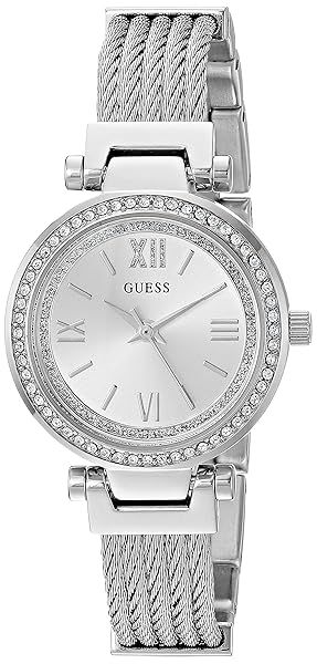 GUESS Women's Quartz Watch Stainless Steel Strap Silver Model U1009L1 Stylish and Durable Timepiece for Everyday Wear