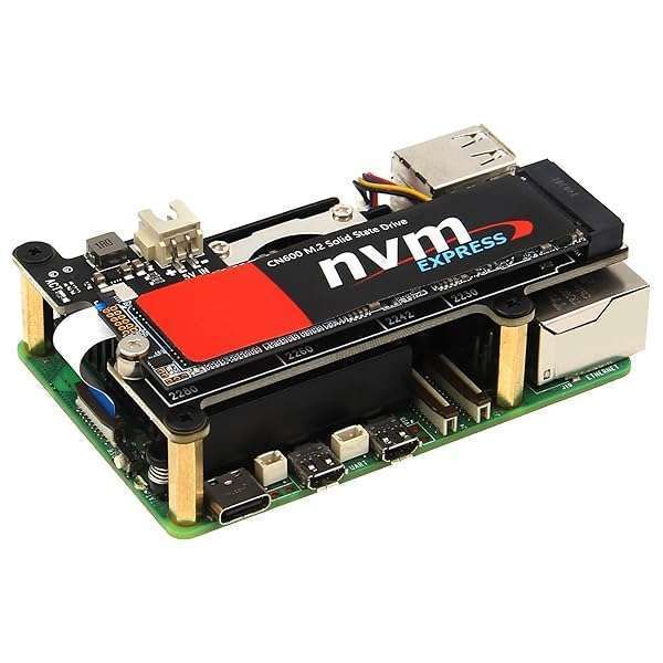 Geekworm X1001 PCIe to M.2 HAT for Raspberry Pi 5: Support for NVMe SSDs 2230/2242/2260/2280