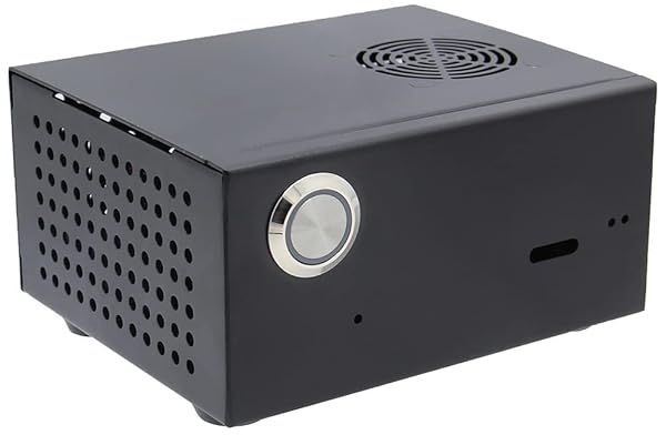 Geekworm X825-C8 Metal Case with Power Switch and Cooling Fan for Raspberry Pi 4 and X825 V2.0 2.5 inch SATA SSD HDD Shield