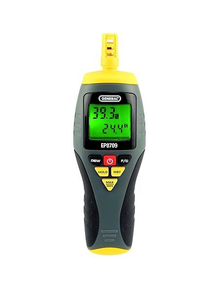 General Tools EP8709: Calibratable Multi-Function Digital Psychrometer with Wet Bulb Capability