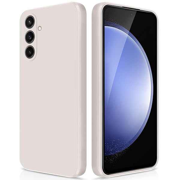 GiiYoon Silicone Case for Samsung Galaxy S23 FE Full Body Soft Touch Shockproof Cover with Camera Protection Off White