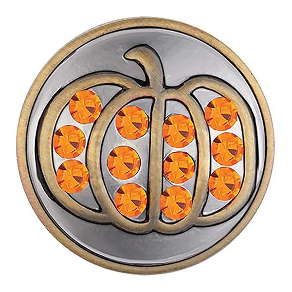 Ginger Snaps Brass Pumpkin Charm Accessory Customizable Adjustable Snap Jewelry for Necklaces Bracelets and Rings Standard Size SN19-29