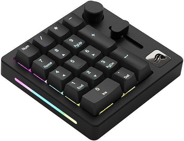 Glorious GMMK Macro Pad: Black Mechanical Numpad with RGB, Hotswap Keys, & Bluetooth - Perfect for Gaming!