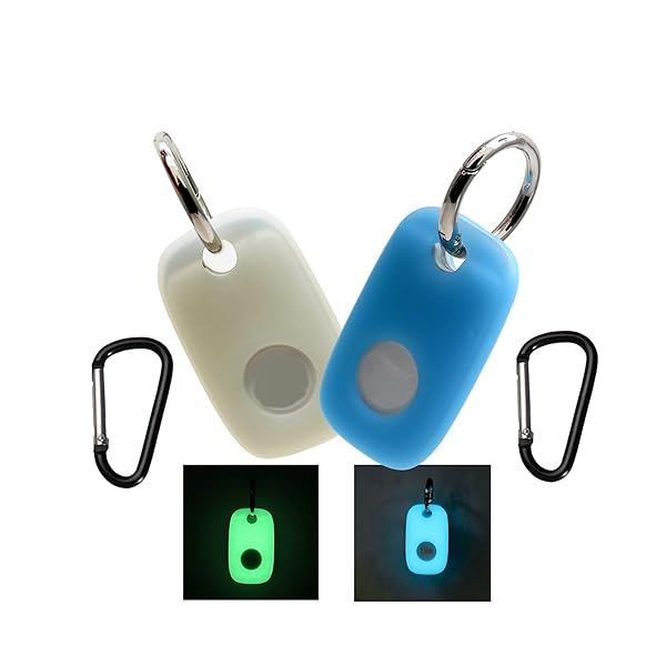Glow Case for Tile Pro 2022 2-Pack Glow in Dark Bluetooth Tracker Cover for Key Finder and Pet Collar Accessories Green and Blue