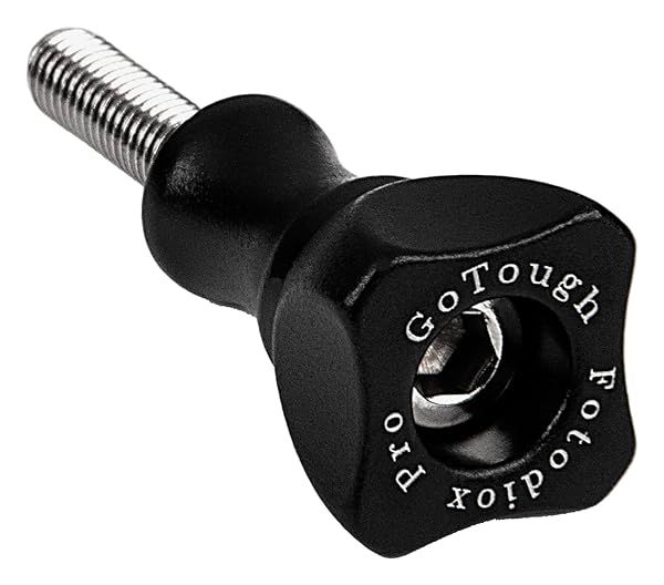 GoTough 25mm Black Metal Thumbscrew for GoPro HERO3 to HERO7 - Durable 2-Prong Mounting Solution