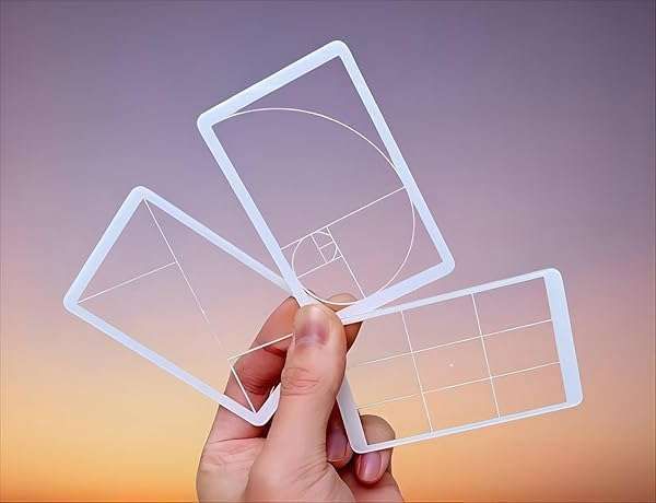 Golden Ratio & Fibonacci Viewfinder: Compact Composition Tool for Photography & Art - Fits in Wallet or Camera Bag