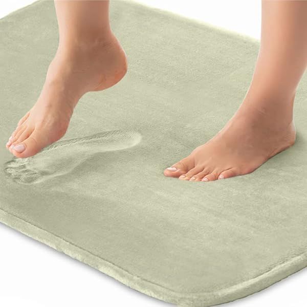Soft & Absorbent Gorilla Grip Bath Rugs - Machine Washable 30x20 Sage Memory Foam Mats for Shower & Bathroom Decor
