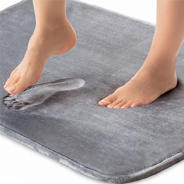 Gorilla Grip Thick Memory Foam Bath Rug - Soft, Absorbent, Machine Washable 30x20 Graphite Gray Mat for Bathroom Decor