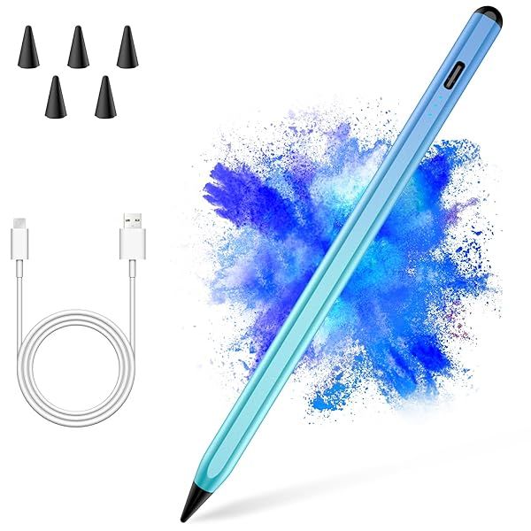 Gradient Color Stylus Pen for iPad 2018-2025 with 5 Extra Tips, Apple Pencil for A16 11th 10th 9th 8th 7th 6th Gen, iPad Pencil Compatible with Pro