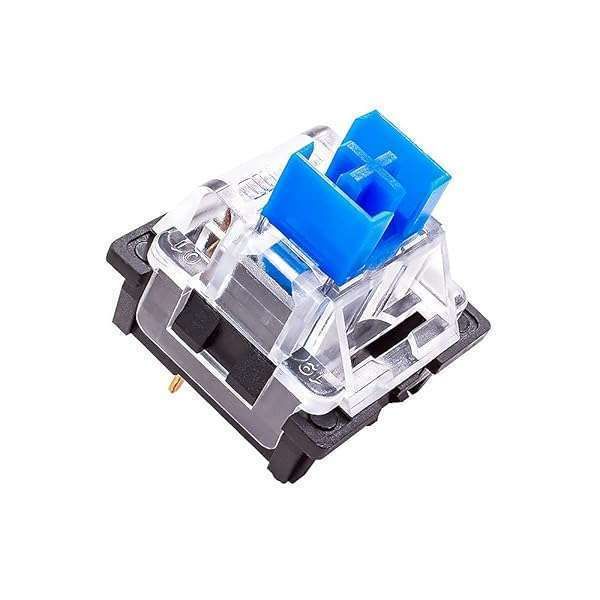 OUTEMU Blue Switches 3-Pin Tactile Clicky - 20 Pack for Mechanical Keyboards with Switch Puller - Gateron & Cherry MX Equivalent