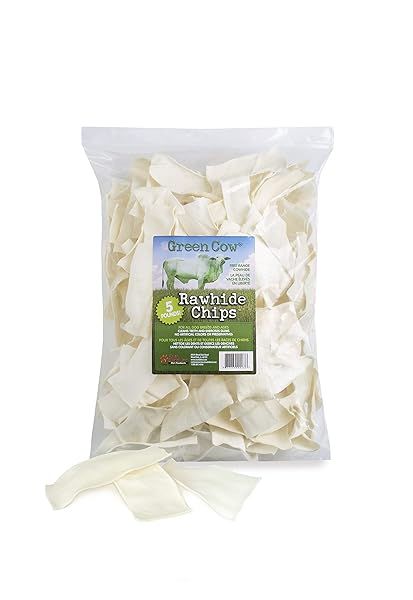 GreenCow Rawhide Chips 5 Pound Bag Premium Large Dog Chews Ideal for Aggressive Chewers Durable Rawhide Bones for Large Dogs