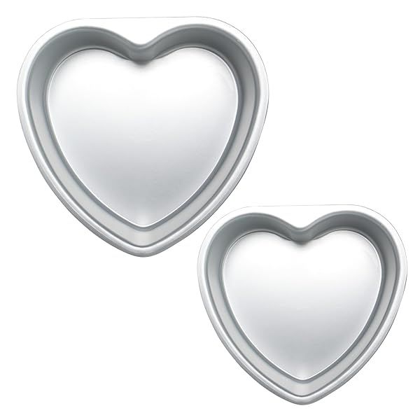 Gvhntk Heart Shaped Cake Pan Set 6 Inch 8 Inch Aluminum Baking Molds for Valentine's Weddings and Birthday Parties